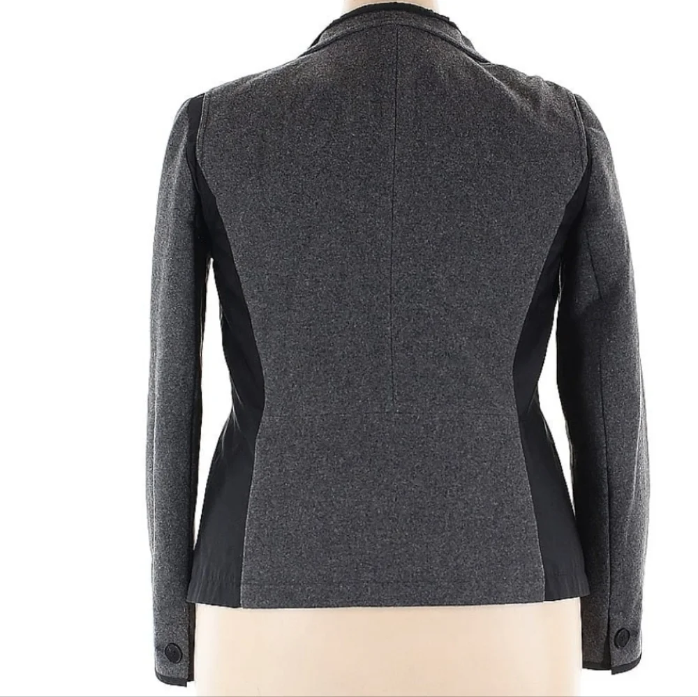 NWOT Lafayette 148 Convertable 2pc Vest Jacket Wool Blend Black Charcoal Gray 14